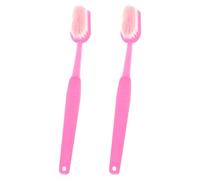 Hoement 2pcs Bath Brush Set with Soft Abs and Flocking Bristles, Comfortable Touch and Easy to Control Body Scrubber for Shower Exfoliating and Back Cleaning