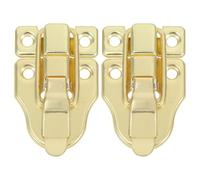 Hoement 2pcs Brass Duckbill Toggle Hasp Latch Spring Loaded Cabinet Latch Hardware for Wooden Box Toolbox Jewelry Case DIY Craft and Antique Furniture