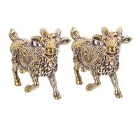Hoement 2pcs Brass Goat Keychain Charms Lightweight DIY Pendant Ornaments for Backpack Bag Hanging Compact Portable Decorative Accessories Gift for Friends