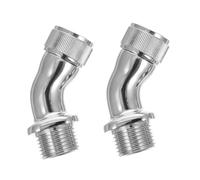 Hoement 2pcs Brass Shower Elbow Adapter Connector Shower Arm Extender with Polished Finish Female to Male Connector for Bathroom Angle