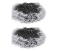 Hoement 2pcs Clip-on Mic Covers Microphone Windproof Protector with Imitation Plush Material, Moisture and Replacement Covers for Audio Recording