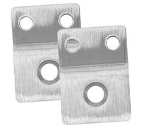 Hoement 2pcs Door Reinforcement Plates with Threaded Lock Body Guide for Fingerprint Deadbolt Strike Plate Polished Surface Compatible with Square Lock Bodies