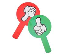 Hoement 2pcs Double Sided True False Paddles Classroom Voting Boards Lightweight Plastic Handheld Signs with Markings for Meeting and Home Education Use