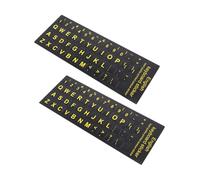 Hoement 2pcs Dustproof Computer Keyboard Stickers English Letters PVC Protective Slip for Laptop Desktop Keyboards