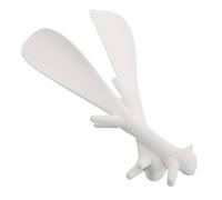 Hoement 2pcs Ergonomic Long Handle Shoe Horn for Travel with Cartoon Squirrel Shape, Plastic Material, Lightweight and Portable Shoe Lifter for Women and Pregnant Women in White