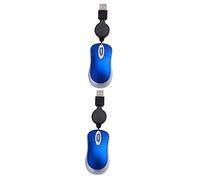 Hoement 2pcs Ergonomic Small USB Wired Mouse for Laptop Travel Flexible Cable Compatible Win Me Xp Vista for Office and Home Use