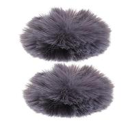 Hoement 2pcs Grey Microphone Windscreen Muff Lavalier Mic Cover for Outdoor Recording Easy Install and Secure Fit for Interviews and Field Collection