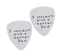 Hoement 2pcs Guitar Dad Titanium Steel Guitar Picks Thin Plectrum Shrapnel Acoustic Picks for Professionals