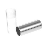 Hoement 2pcs Guitar Slides Set Stainless Steel 6cm and Glass 6cm Finger Slide Bar for Lap and Bottle Neck Guitar Playing Accessories Random Color