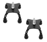 Hoement 2pcs Heavy Duty Quad Base Cane Tips Non-Skid Walking Stick Feet Replacement for Elderly Stable Four Point Crutch Pads with Quick Fit Design for Outdoor and Indoor Use