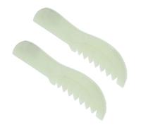 Hoement 2pcs Jade Scalp Massage Comb Lightweight and Compact Design for Home Use and Travel Elegant Multi-purpose Gua Sha Tool for Hair and Facial Skin Care Exfoliating Scalp Sweeping