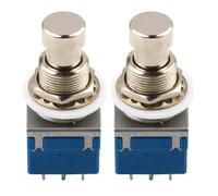 Hoement 2pcs Latching True Bypass Footswitch for Electric Guitar Pedals Metal Stomp Box Button Switches Silent Effect Toggle for DIY Stomp Boxes and Multieffect Setups