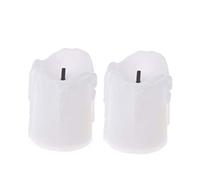 Hoement 2pcs Led Flameless Candle Lights Black Wick Electronic Tealight Lamps Warm White Light White Shell Romantic Home Party Decorations