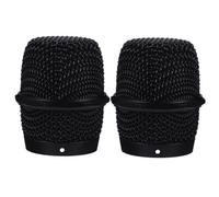 Hoement 2pcs Metal Microphone Grille Replacement Heads for Bs Durable Windscreen Mesh Easy to Install Compatible with Wireless Microphones Wear Resistant and Hard