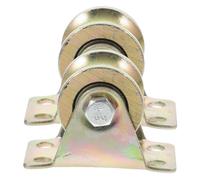 Hoement 2pcs Metal Pulley Roller Steel Pulley Wheel for Sliding Door Double Pulley Block Low Noise V/u/h Track Wheel