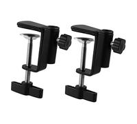Hoement 2pcs Microphone Table Mounting Clamp Sturdy Base for Secure Desktop Support Fit for Microphone Suspension Boom Scissor Arm Stand