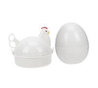Hoement 2Pcs Microwave Egg Steamer Portable Egg Cooker with Smooth Surface Easy Clean Lightweight Design for Home Travel Camping for Students and Workers