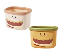 Hoement 2pcs Mini Desktop Trash Can Set, Lightweight Cartoon Hamburger Shaped Plastic Waste Bins, Decorative Small Trashcans for Bedroom and Office Use