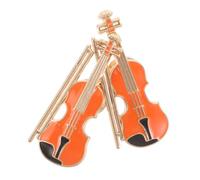 Hoement 2pcs Mini Violin Brooch Pins with Enamel Finish, Alloy Music Instrument Badges Featuring Safe Clasp, Graduation or Teacher Appreciation Gifts for Musicians and Band Orchestra