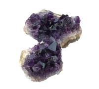 Hoement 2pcs Natural Amethyst Crystal Decorations Irregular Shape Each for Home and Fish Tank Decor with Delicate Luster and Natural Mineral Texture