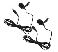 Hoement 2pcs Omnidirectional Cellphone Lapel Microphone with 4-pole 3.5mm Plug, Portable Lightweight Aps and Copper Material Clip-on Mic for Recordings and Live Broadcasts
