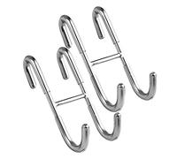 Hoement 2pcs Over The Door Hook Double Coat Hook Organizer Rack for Bathrooms Space Saving Towel and Clothes Hanger with Smooth Surface for Glass Doors and Shelves