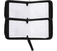 Hoement 2pcs Oxford Fabric CD Case, Black Mini Disc Holder Wallet, Thickened 40-Slot Storage Bag for Travel and Car Use