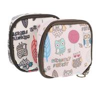 Hoement 2pcs Period Kit Bag Sanitary Towel Storage Bags for Women Compact and Portable Zipper Travel Pouch Delicate Floral Design