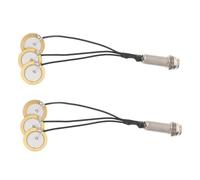 Hoement 2pcs Piezo Pickup Self-adhesive Transducer for Acoustic Guitar Violin Thumb Piano Amplifier Contact Sensor