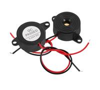 Hoement 2pcs Piezoelectric Buzzer Alarm Safety Buzzer Active Piezoelectric Design Easy Installation Plastic Outdoor Warning Device for Residential Environments Security Systems