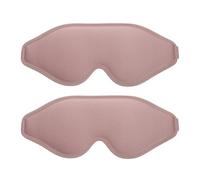 Hoement 2pcs Pink 3D Contoured Sleep Mask with Breathable Padding and Adjustable Strap for Travel and Naps, Memory Foam Eye Mask for Men and Side Sleepers