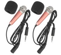 Hoement 2pcs Portable Mini Microphone for Phone Laptop Lightweight Play Vocal Mic Compatible with Mobile Devices for Karaoke Singing and Voice Recording