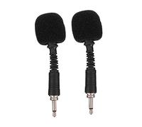 Hoement 2pcs Portable Noise-cancelling Mini Microphones with Threaded Plug for Live Singing and Voice Recording, Compatible with PC and Laptop, Black Wired Condenser Mics for Streaming