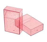 Hoement 2Pcs Portable Pink Plastic Cigarette Case 20 Capacity Cigarette Storage Box Compact Container for Travel and Commuting