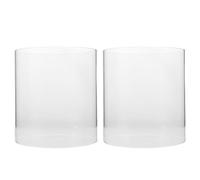Hoement 2pcs Propane Lantern Glass Covers Replacement Globe with Enhanced Light Output and Stable Steady Flames, Cylinder Shape Glass Lampshade 12x11x11cm for Outdoor Camping Use