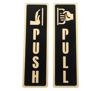 Hoement 2pcs Push and Pull Door Signs Acrylic Stickers and Bold Lettering for Easy Readability, Stylish and Aesthetic Design, Suitable for Retail Store and Business Doors Or Walls