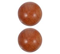 Hoement 2pcs Red Wooden Massage Balls Hand Massage Spheres for Physical Therapy Sessions and Muscle Injury Relief Leisure Fitness Handballs
