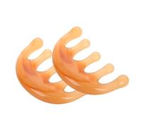 Hoement 2Pcs Resin Gua Sha Comb Scalp Massager with 5-Tooth Large Semi-Circle Design, Manual Head Scratcher and Neck Massage Tool for Scalp Acupoint Therapy and Muscle Relaxation