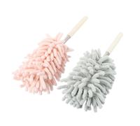 Hoement 2pcs Retractable Household Dusters with Bendable Microfiber Heads Flexible Cleaning Tool for Car Furniture Ceiling Fans Window Blinds and Dead Corners Dust Removal Brushes
