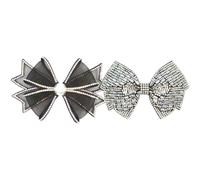 Hoement 2pcs Rhinestone Bowknot Shoe and Bag Accessories for DIY Crafts, Hand-sewn Cloth Bows with Lightweight Design, and Lovely Hair and Shoe Decorations