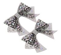 Hoement 2pcs Rhinestone Crystal Mesh Bow Shoe Decoration for Women, Delicate and Eye-catching Design, for Wedding, Bridal Shower and DIY Shoe Transformation Accessories