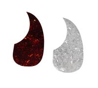 Hoement 2pcs Self-adhesive Acoustic Guitar Pickguards Protective Scratch-resistant Plates with White and Dark Brown Tortoise Shell for Folk Guitars Decorative Accessories