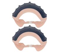 Hoement 2pcs Shower Cap Waterproof Cap for Silicone Cartoon Shaped Lovely Adjustable Drainage Brim Protects Ears from Water Facilitates Bathing Daily Life