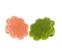 Hoement 2pcs Silicone Hair Scrubber for Newborns and Soft Scalp Massager and Cradle Cap Brush with Ergonomic Handle Quick Foaming Shampoo Brush for Gentle Hair Wash and Cradle Cap Removal