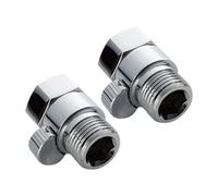 Hoement 2Pcs Silver Shower Arm Mounted Shut-Off Valve Metal Body Water Saver Faucet Adapters Easy Install Diverter for Handheld Shower Head and Arm