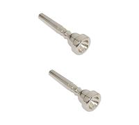 Hoement 2pcs Silver Trumpet Mouthpiece Replacement for King Trumpets Polished Finish