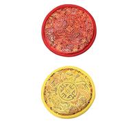 Hoement 2pcs Singing Bowl Mat for Tibetan Buddhism Ritual for Meditation Bowl Use in Buddha Hall Handcrafted Cushion Pad