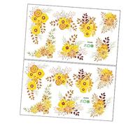 Hoement 2PCS Small Yellow Flower Wall Decals Self-Adhesive Indoor Stickers Easy Peel and Remove Decorative Floral Wall Sticker Adornments for Home and Smooth Surfaces