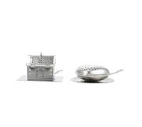 Hoement 2pcs Stainless Steel Hanging Tea Filters Heart House Shape Multipurpose Tea Strainers for Soup and Herbal Use Rust-Resistant Mesh for Home and Restaurant
