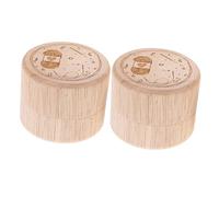 Hoement 2pcs Tooth Boxes Wooden Keepsake Containers for Unique Memory Savers for Boys and Girls Smooth Shower